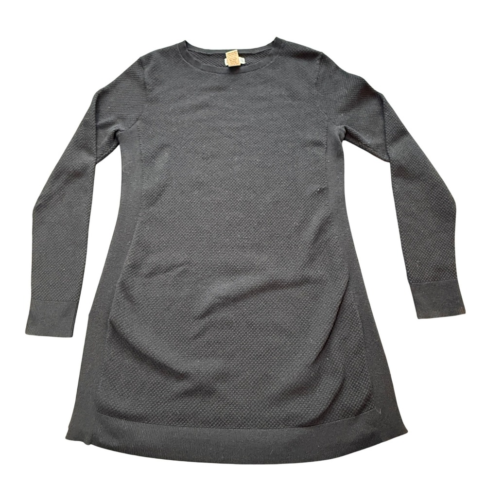 Duluth Trading Co Women's S Black Long Sleeve Tunic Top Stretch Textured